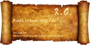 Kadlicsek Odiló névjegykártya